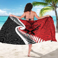 Silver Fern Koru Swirls with Maori Ta Moko Sarong