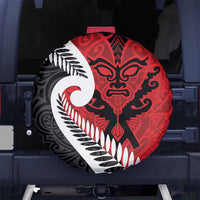 Silver Fern Koru Swirls with Maori Ta Moko Spare Tire Cover LT9 - Polynesian Pride