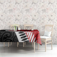 Silver Fern Koru Swirls with Maori Ta Moko Tablecloth LT9 - Polynesian Pride
