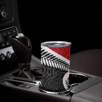 Silver Fern Koru Swirls with Maori Ta Moko Tumbler Cup LT9 - Polynesian Pride