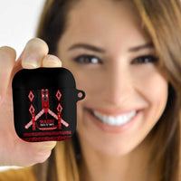 Toitu Te Tiriti Waitangi AirPods Case Black Wharenui House LT9 - Polynesian Pride