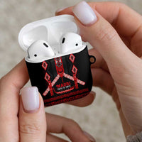 Toitu Te Tiriti Waitangi AirPods Case Black Wharenui House LT9 - Polynesian Pride