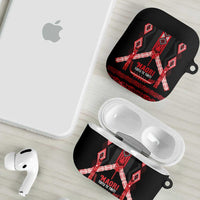 Toitu Te Tiriti Waitangi AirPods Case Black Wharenui House LT9 - Polynesian Pride