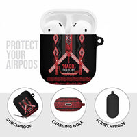 Toitu Te Tiriti Waitangi AirPods Case Black Wharenui House LT9 - Polynesian Pride