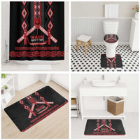 Toitu Te Tiriti Waitangi Bathroom Set Black Wharenui House - Polynesian Pride