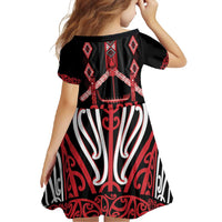 Toitu Te Tiriti Waitangi Family Matching Off Shoulder Maxi Dress and Hawaiian Shirt Black Wharenui House - Polynesian Pride