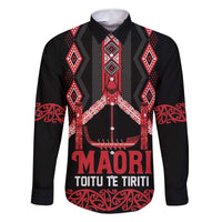 Toitu Te Tiriti Waitangi Family Matching Off Shoulder Maxi Dress and Hawaiian Shirt Black Wharenui House - Polynesian Pride