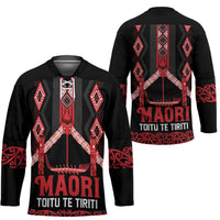 Toitu Te Tiriti Waitangi Hockey Jersey Black Wharenui House LT9 - Polynesian Pride