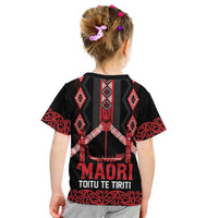 Toitu Te Tiriti Waitangi Kid T Shirt Black Wharenui House LT9 - Polynesian Pride