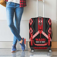 Toitu Te Tiriti Waitangi Luggage Cover Black Wharenui House - Polynesian Pride