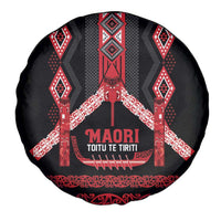 Toitu Te Tiriti Waitangi Spare Tire Cover Black Wharenui House - Polynesian Pride