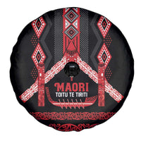 Toitu Te Tiriti Waitangi Spare Tire Cover Black Wharenui House - Polynesian Pride