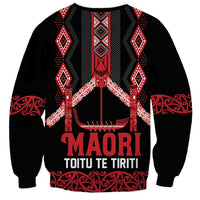 Toitu Te Tiriti Waitangi Sweatshirt Black Wharenui House LT9 - Polynesian Pride