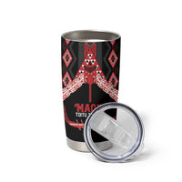 Toitu Te Tiriti Waitangi Tumbler Cup Black Wharenui House LT9 - Polynesian Pride