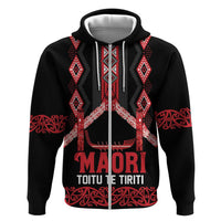 Toitu Te Tiriti Waitangi Zip Hoodie Black Wharenui House LT9 Zip Hoodie Black - Polynesian Pride