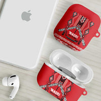 Toitu Te Tiriti Waitangi AirPods Case Red Wharenui House LT9 - Polynesian Pride