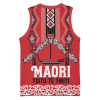Toitu Te Tiriti Waitangi Basketball Jersey Red Wharenui House LT9 - Polynesian Pride