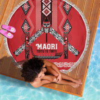 Toitu Te Tiriti Waitangi Beach Blanket Red Wharenui House - Polynesian Pride