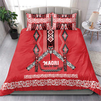 Toitu Te Tiriti Waitangi Bedding Set Red Wharenui House LT9 - Polynesian Pride