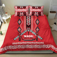 Toitu Te Tiriti Waitangi Bedding Set Red Wharenui House LT9 - Polynesian Pride