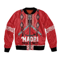 Toitu Te Tiriti Waitangi Bomber Jacket Red Wharenui House - Polynesian Pride