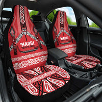Toitu Te Tiriti Waitangi Car Seat Cover Red Wharenui House LT9 One Size Red - Polynesian Pride