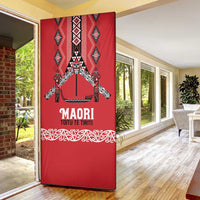 Toitu Te Tiriti Waitangi Door Cover Red Wharenui House - Polynesian Pride