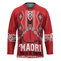 Toitu Te Tiriti Waitangi Hockey Jersey Red Wharenui House - Polynesian Pride