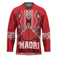 Toitu Te Tiriti Waitangi Hockey Jersey Red Wharenui House LT9 Unisex Red - Polynesian Pride