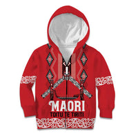 Toitu Te Tiriti Waitangi Kid Hoodie Red Wharenui House - Polynesian Pride