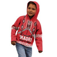 Toitu Te Tiriti Waitangi Kid Hoodie Red Wharenui House - Polynesian Pride