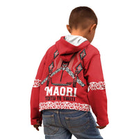 Toitu Te Tiriti Waitangi Kid Hoodie Red Wharenui House - Polynesian Pride