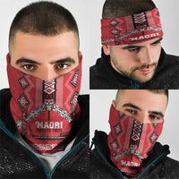 Toitu Te Tiriti Waitangi Neck Gaiter Red Wharenui House - Polynesian Pride