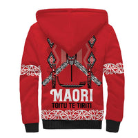 Toitu Te Tiriti Waitangi Sherpa Hoodie Red Wharenui House - Polynesian Pride