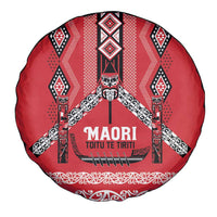 Toitu Te Tiriti Waitangi Spare Tire Cover Red Wharenui House - Polynesian Pride