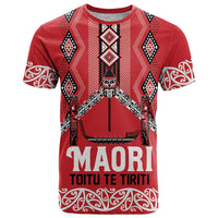Toitu Te Tiriti Waitangi T Shirt Red Wharenui House - Polynesian Pride