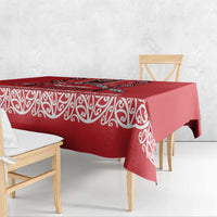 Toitu Te Tiriti Waitangi Tablecloth Red Wharenui House - Polynesian Pride