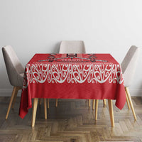 Toitu Te Tiriti Waitangi Tablecloth Red Wharenui House - Polynesian Pride