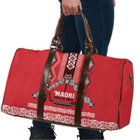 Toitu Te Tiriti Waitangi Travel Bag Red Wharenui House - Polynesian Pride
