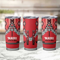 Toitu Te Tiriti Waitangi Tumbler Cup Red Wharenui House LT9 - Polynesian Pride