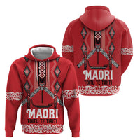 Toitu Te Tiriti Waitangi Zip Hoodie Red Wharenui House LT9 - Polynesian Pride