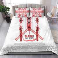 Toitu Te Tiriti Waitangi Bedding Set White Wharenui House LT9 - Polynesian Pride