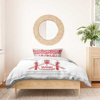 Toitu Te Tiriti Waitangi Bedding Set White Wharenui House LT9 - Polynesian Pride