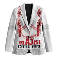 Toitu Te Tiriti Waitangi Blazer White Wharenui House - Polynesian Pride