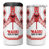 Toitu Te Tiriti Waitangi 4 in 1 Can Cooler Tumbler White Wharenui House - Polynesian Pride