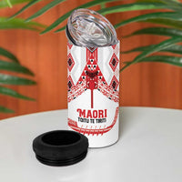 Toitu Te Tiriti Waitangi 4 in 1 Can Cooler Tumbler White Wharenui House - Polynesian Pride