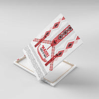 Toitu Te Tiriti Waitangi Canvas Wall Art White Wharenui House LT9 With Frame white - Polynesian Pride