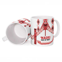 Toitu Te Tiriti Waitangi Ceramic Mug White Wharenui House LT9 - Polynesian Pride