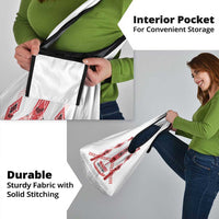 Toitu Te Tiriti Waitangi Grocery Bag White Wharenui House - Polynesian Pride