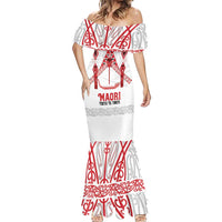 Toitu Te Tiriti Waitangi Mermaid Dress White Wharenui House LT9 - Polynesian Pride